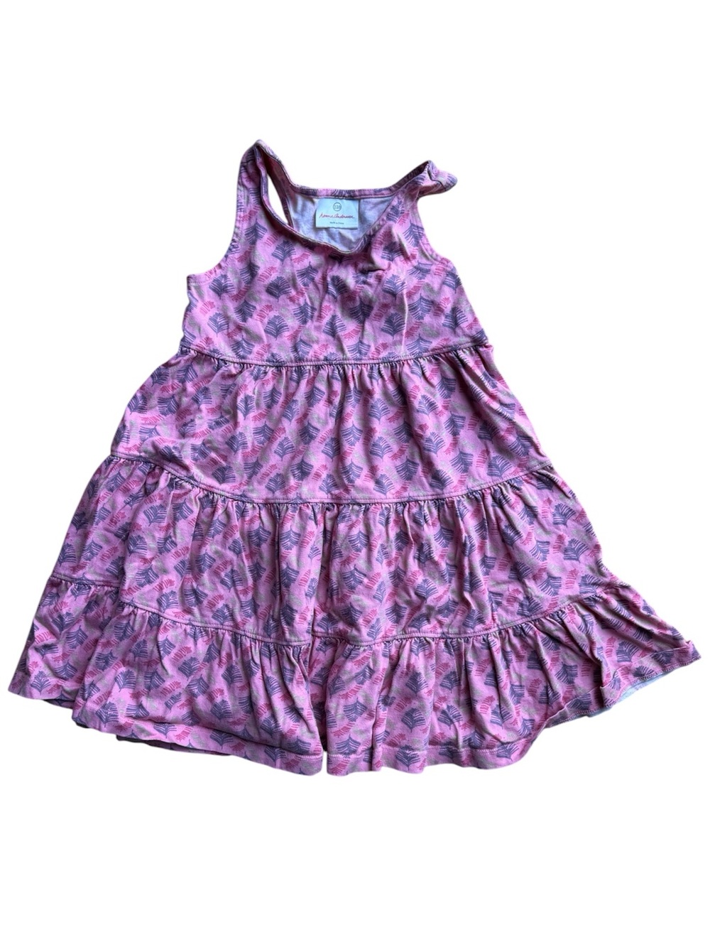 Hanna Andersson Pink Tiered Racerback Dress (5T/110cm)
